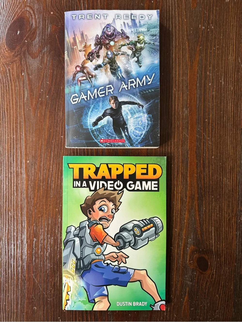 2 YA books for video gamers Trapped in a Video Game Brady & Gamer Army Reedy